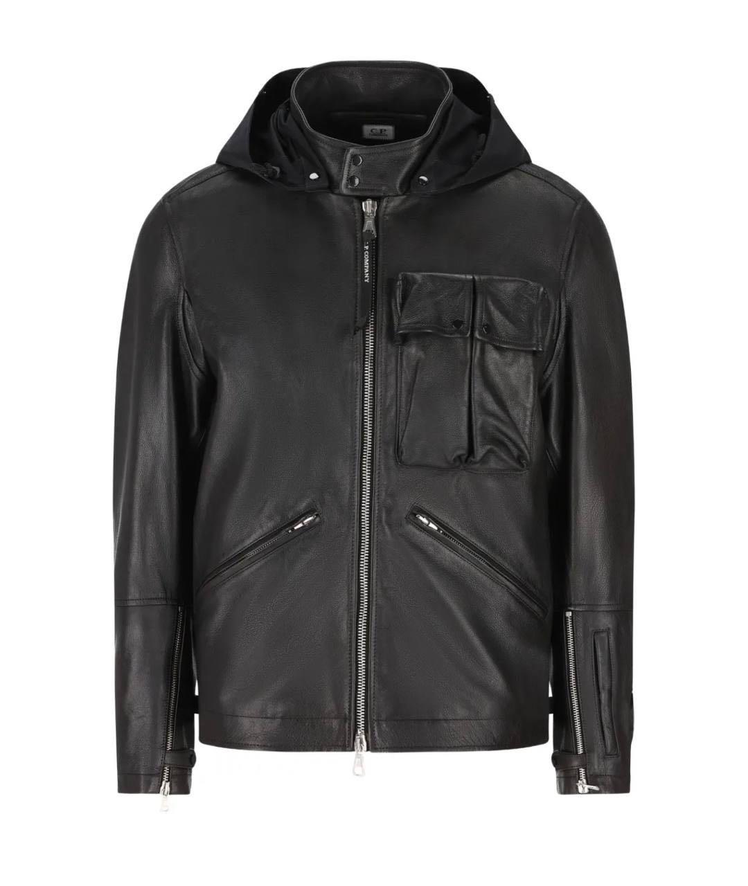CP COMPANY Черная кожаная куртка, фото 4
