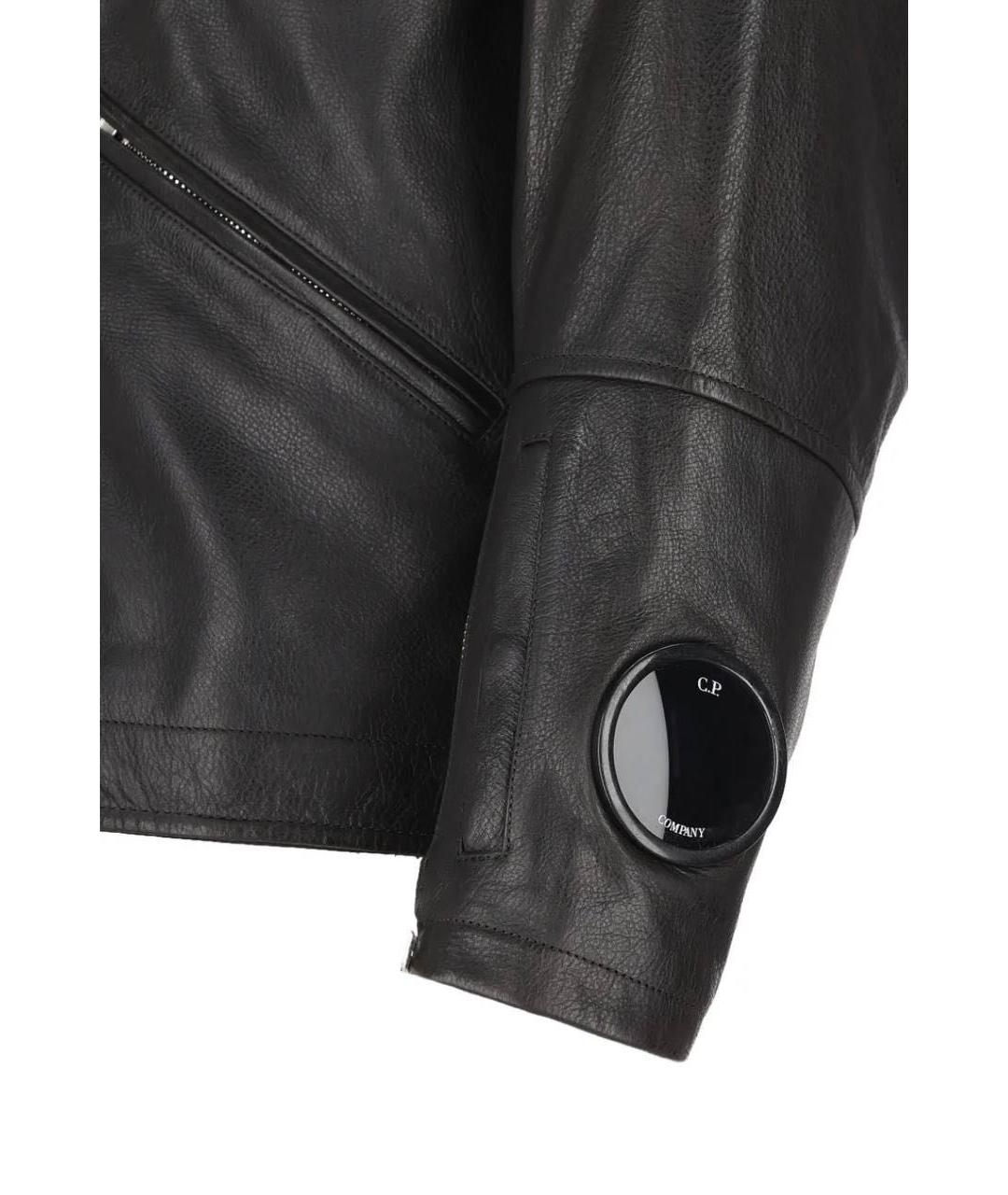 CP COMPANY Черная кожаная куртка, фото 3
