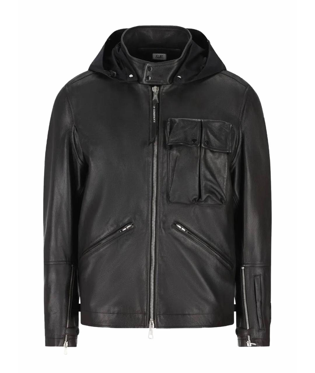 CP COMPANY Черная кожаная куртка, фото 1