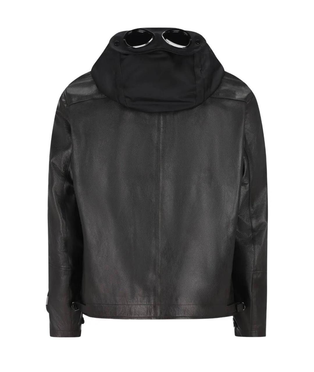 CP COMPANY Черная кожаная куртка, фото 2