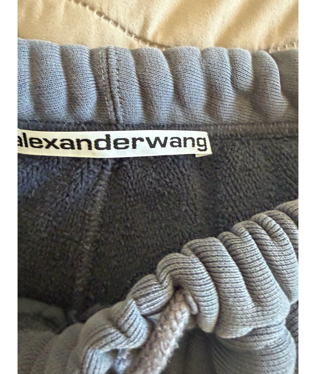 ALEXANDER WANG Темно-синие хлопковые спортивные брюки и шорты, фото 4