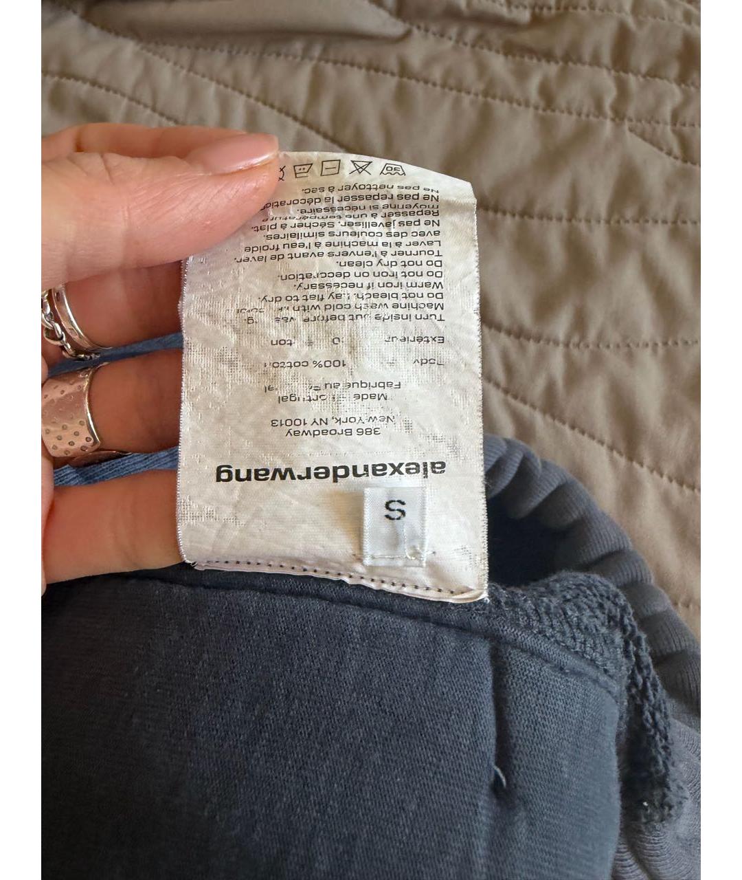 ALEXANDER WANG Темно-синие хлопковые спортивные брюки и шорты, фото 3