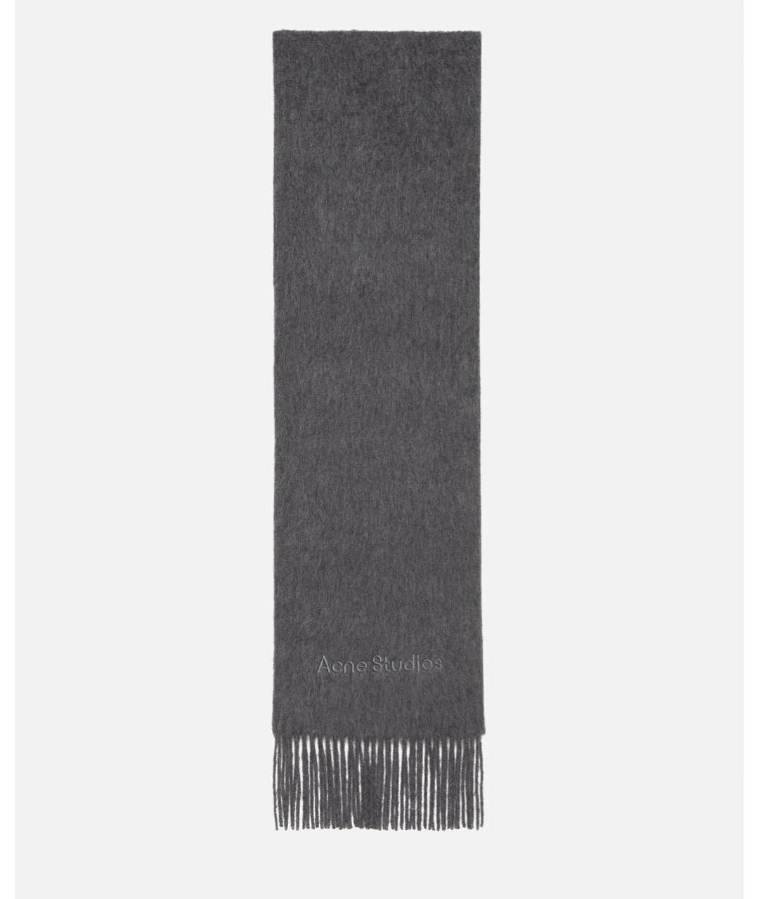 ACNE STUDIOS Серый шерстяной шарф, фото 5