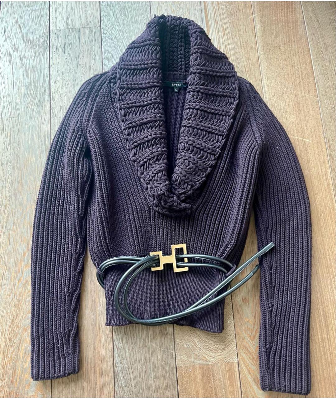 GUCCI Бордовый шерстяной джемпер / свитер, фото 6
