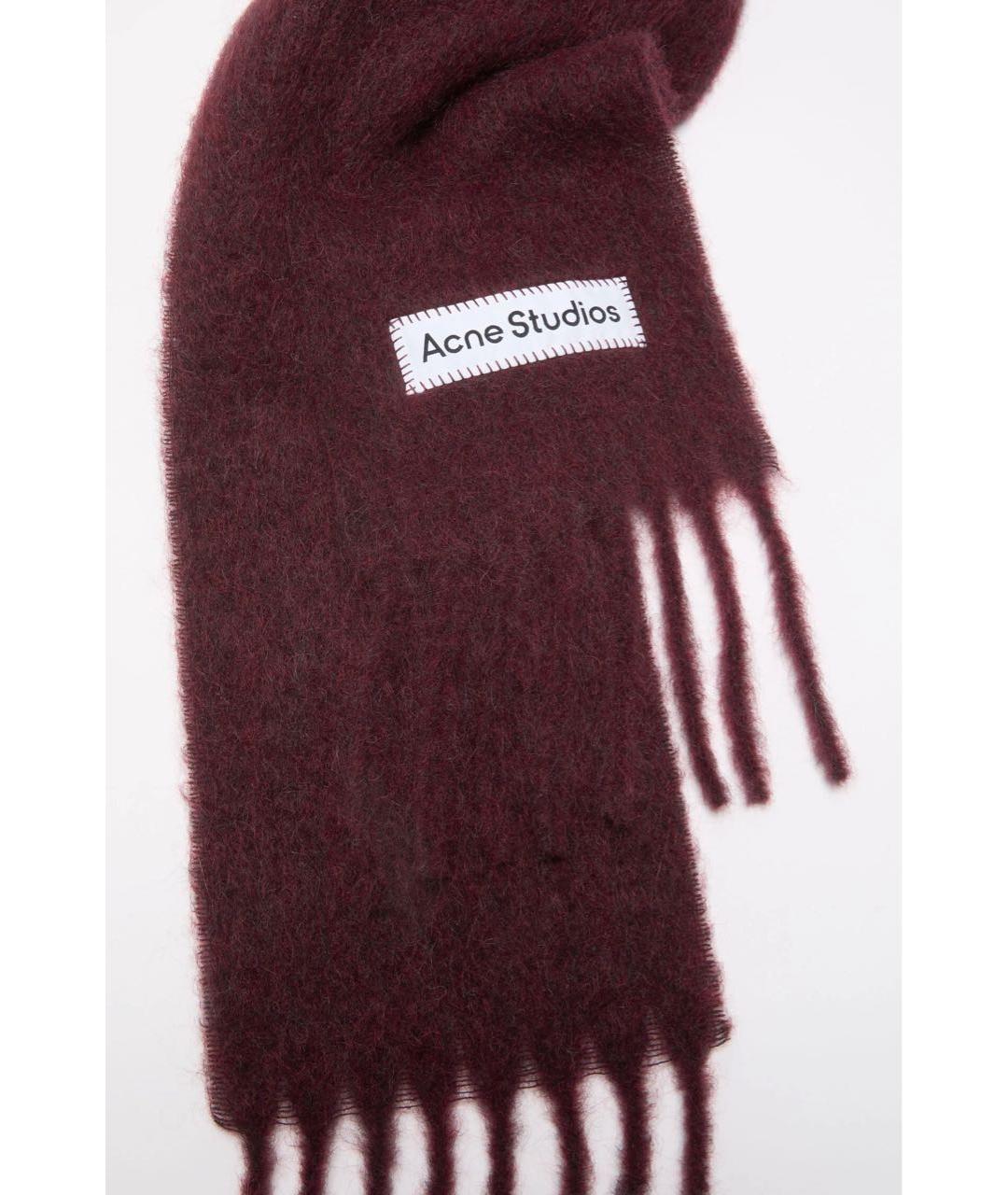 ACNE STUDIOS Бордовый шарф, фото 3