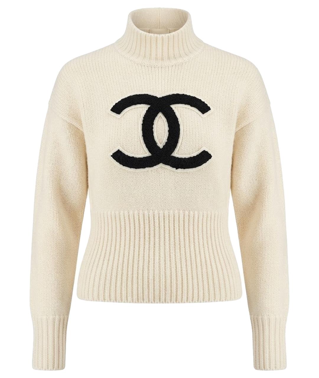CHANEL Белый шерстяной джемпер / свитер, фото 1
