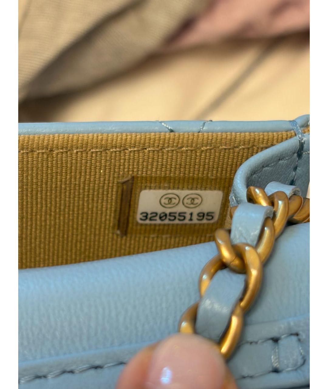 CHANEL Голубая кожаная сумка через плечо, фото 4