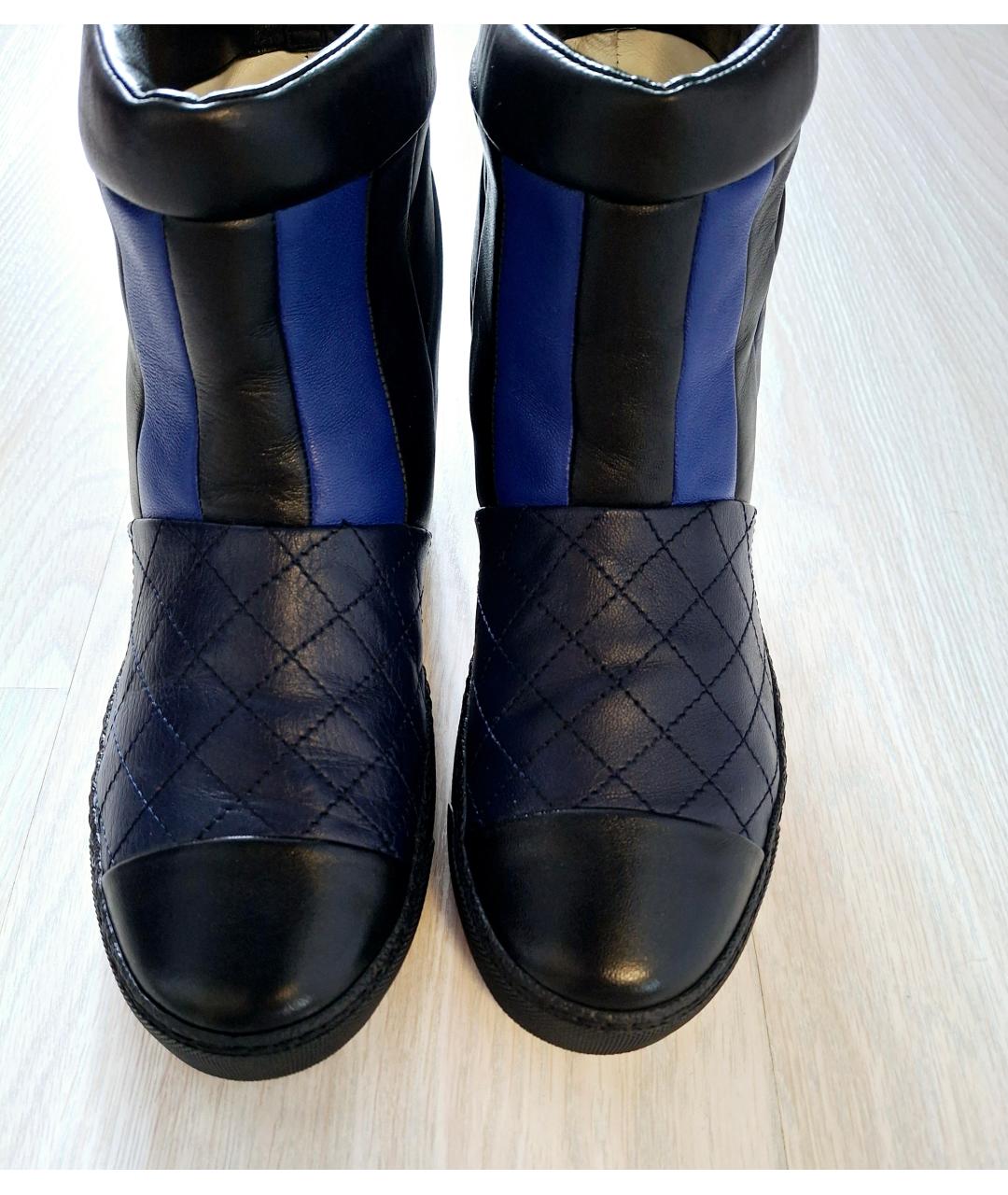 CHANEL Черные кожаные полусапоги, фото 2