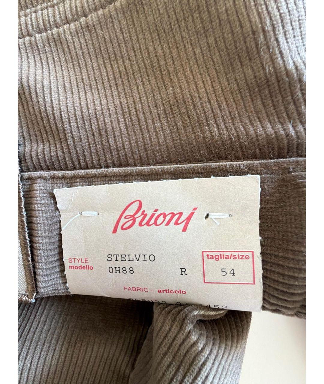 BRIONI Коричневые хлопковые прямые джинсы, фото 4