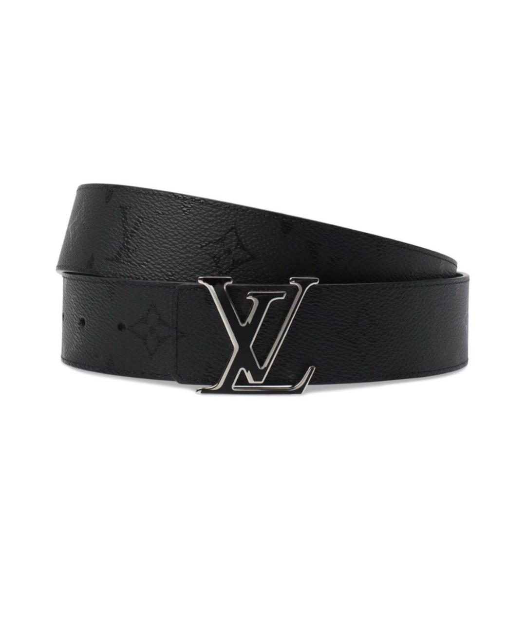 LOUIS VUITTON Черный кожаный ремень, фото 3