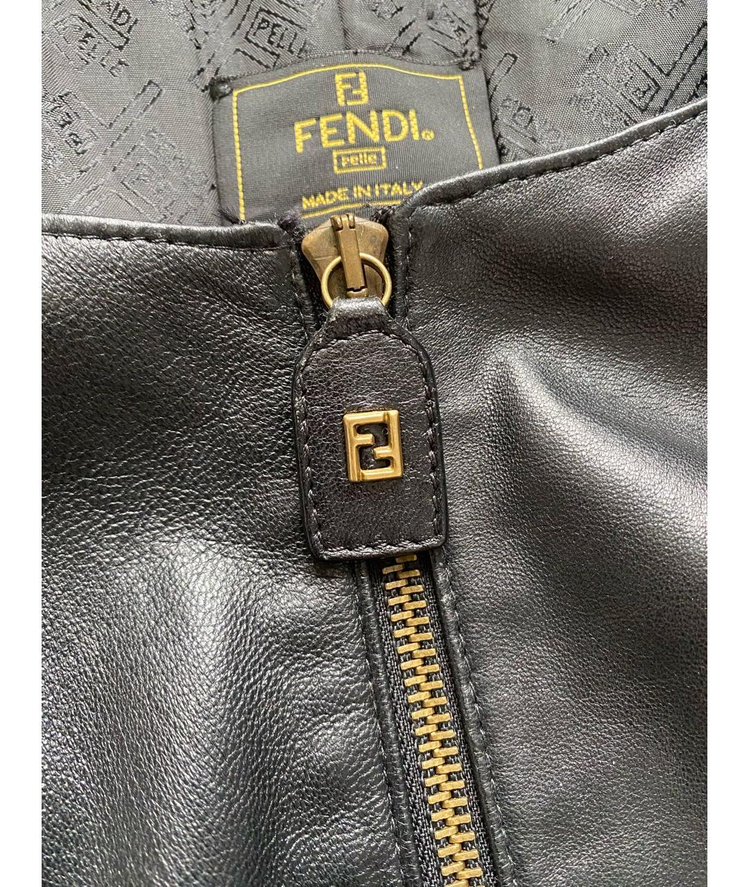 FENDI Черный кожаный сарафан, фото 4