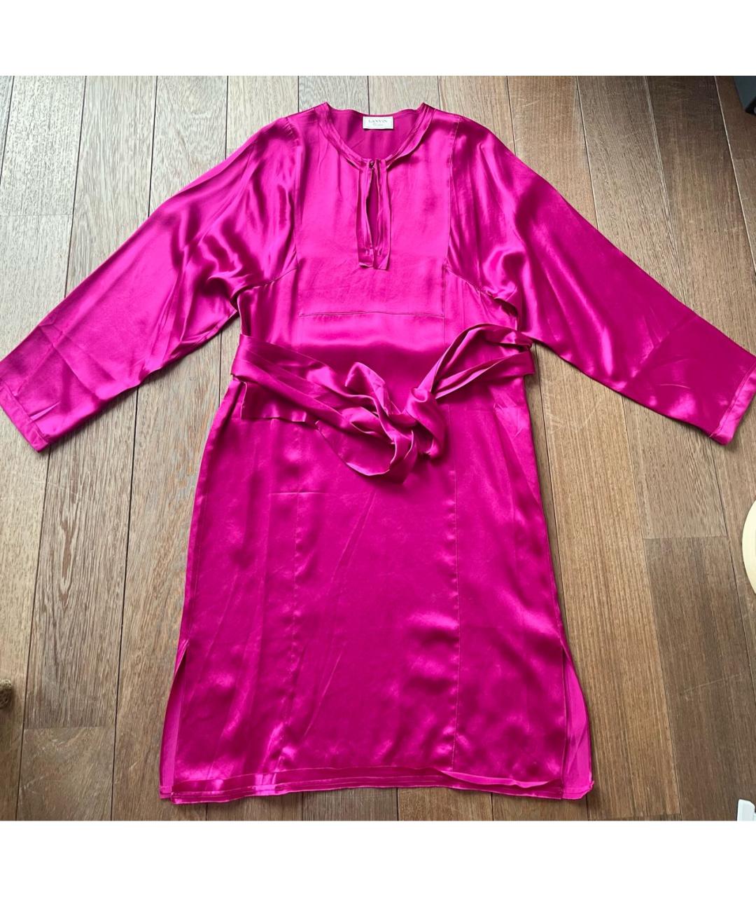 LANVIN Фуксия шерстяное платье, фото 3