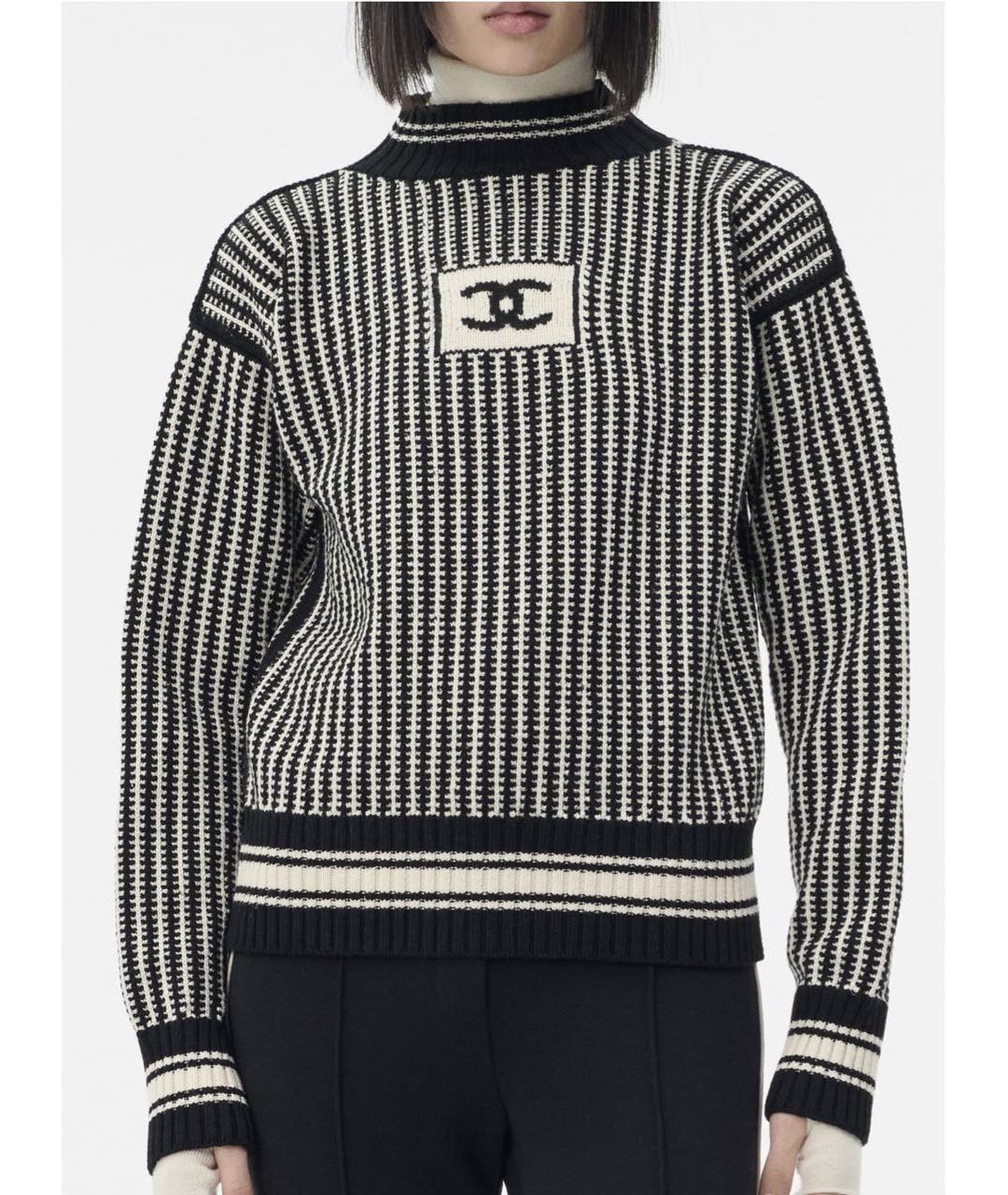 CHANEL Черный шерстяной джемпер / свитер, фото 4