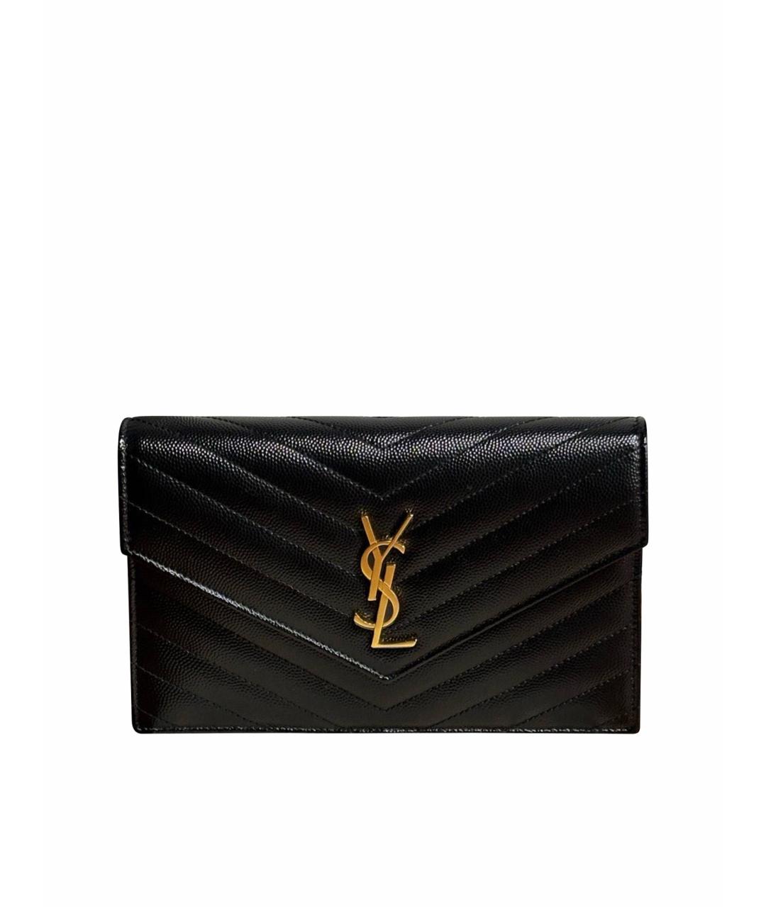 SAINT LAURENT Черная кожаная сумка через плечо, фото 5