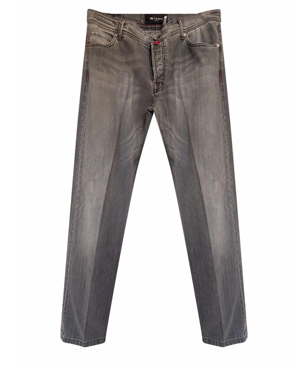 KITON Антрацитовые хлопковые джинсы, фото 1