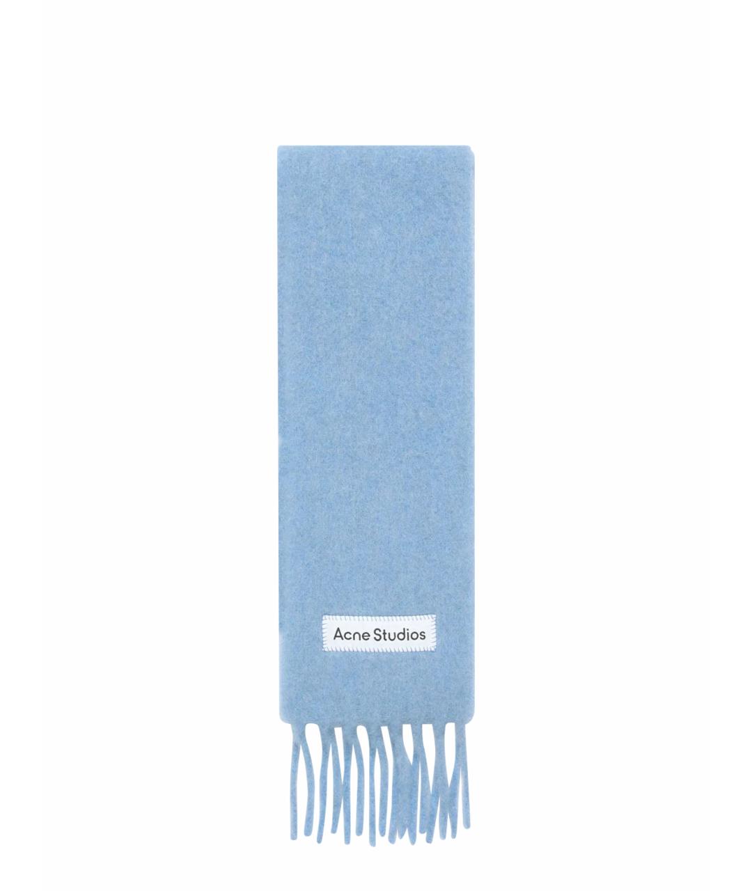 ACNE STUDIOS Голубой шерстяной шарф, фото 1