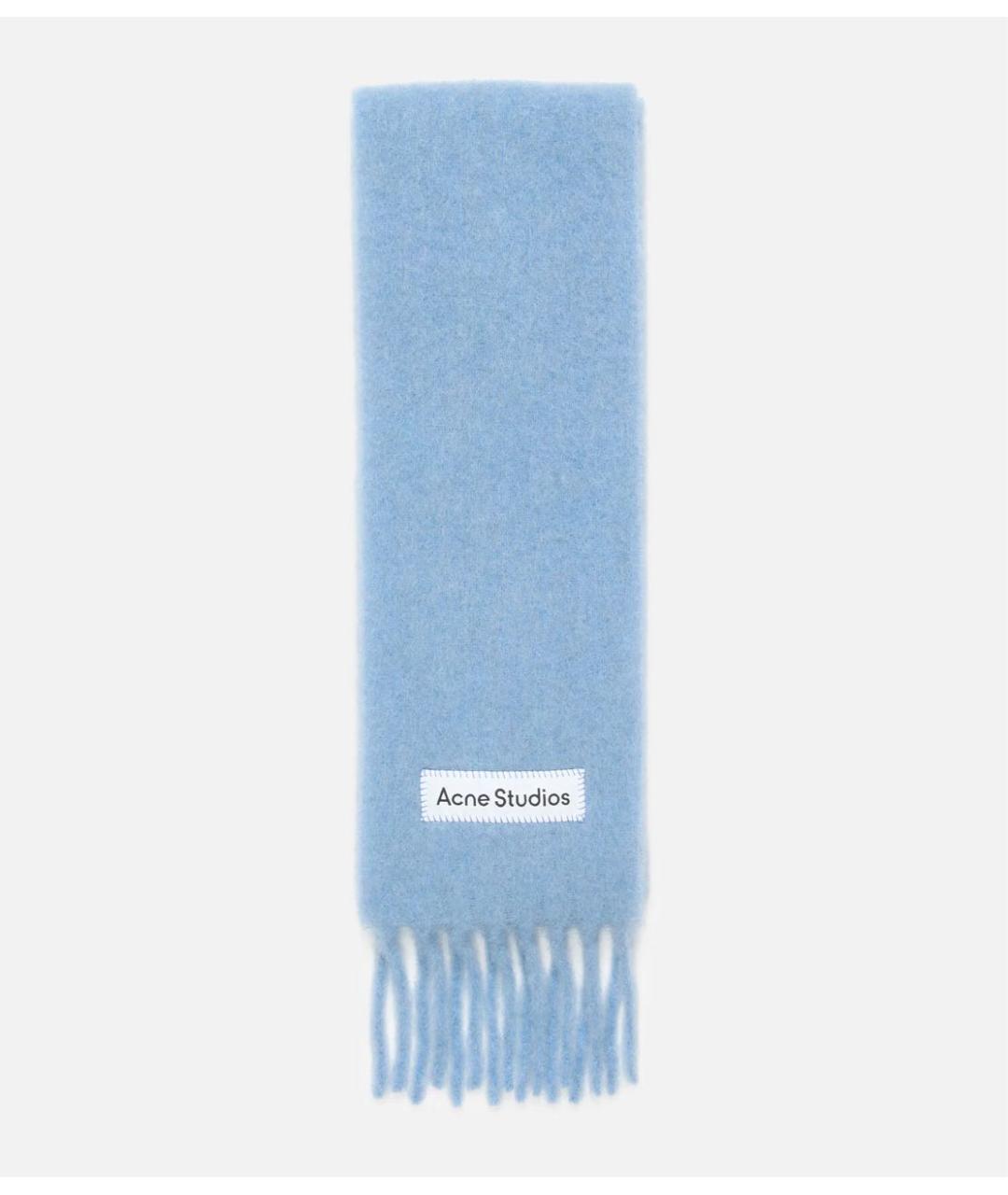 ACNE STUDIOS Голубой шерстяной шарф, фото 5