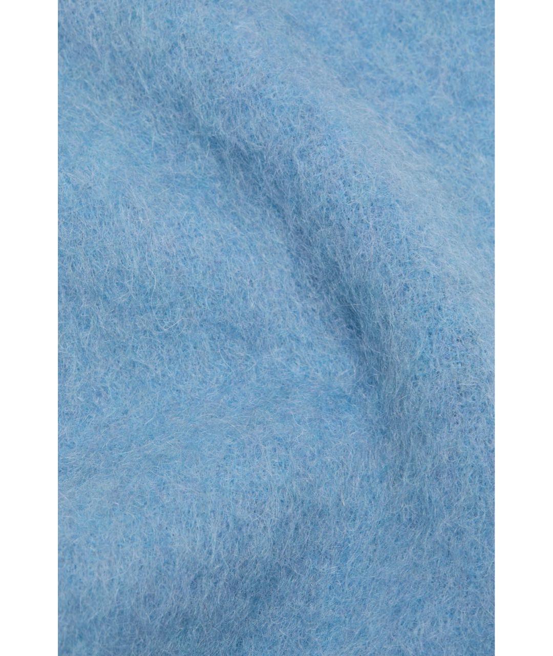 ACNE STUDIOS Голубой шерстяной шарф, фото 4