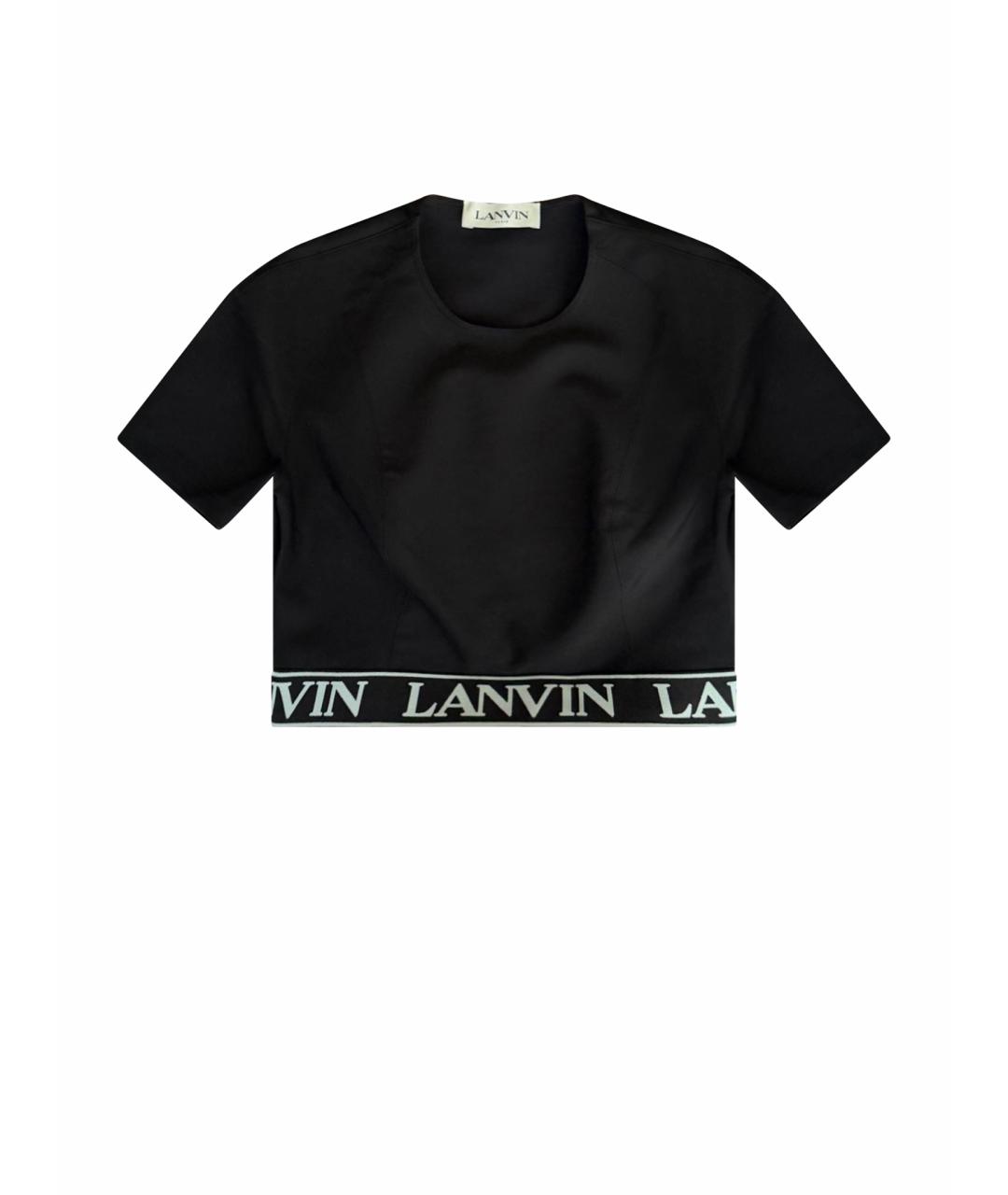 LANVIN Черная полиамидовая футболка, фото 1