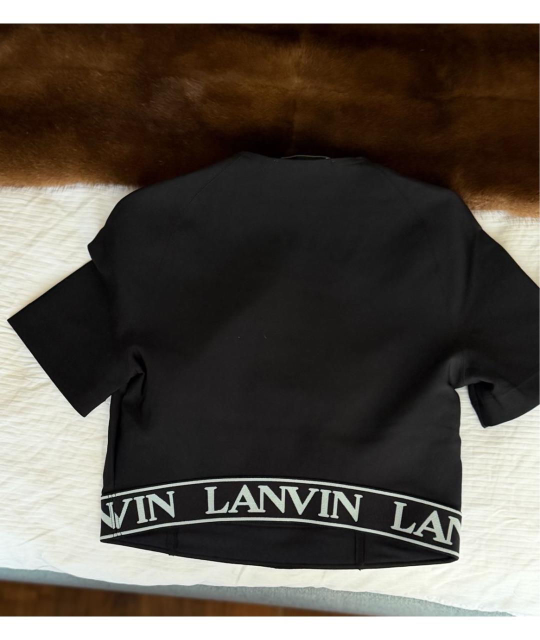 LANVIN Черная полиамидовая футболка, фото 2