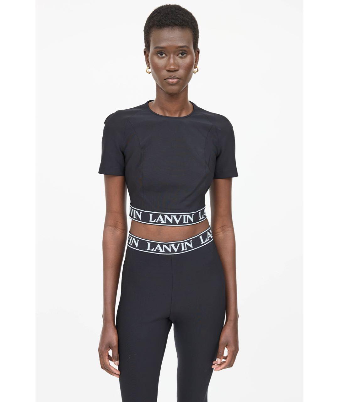 LANVIN Черная полиамидовая футболка, фото 3