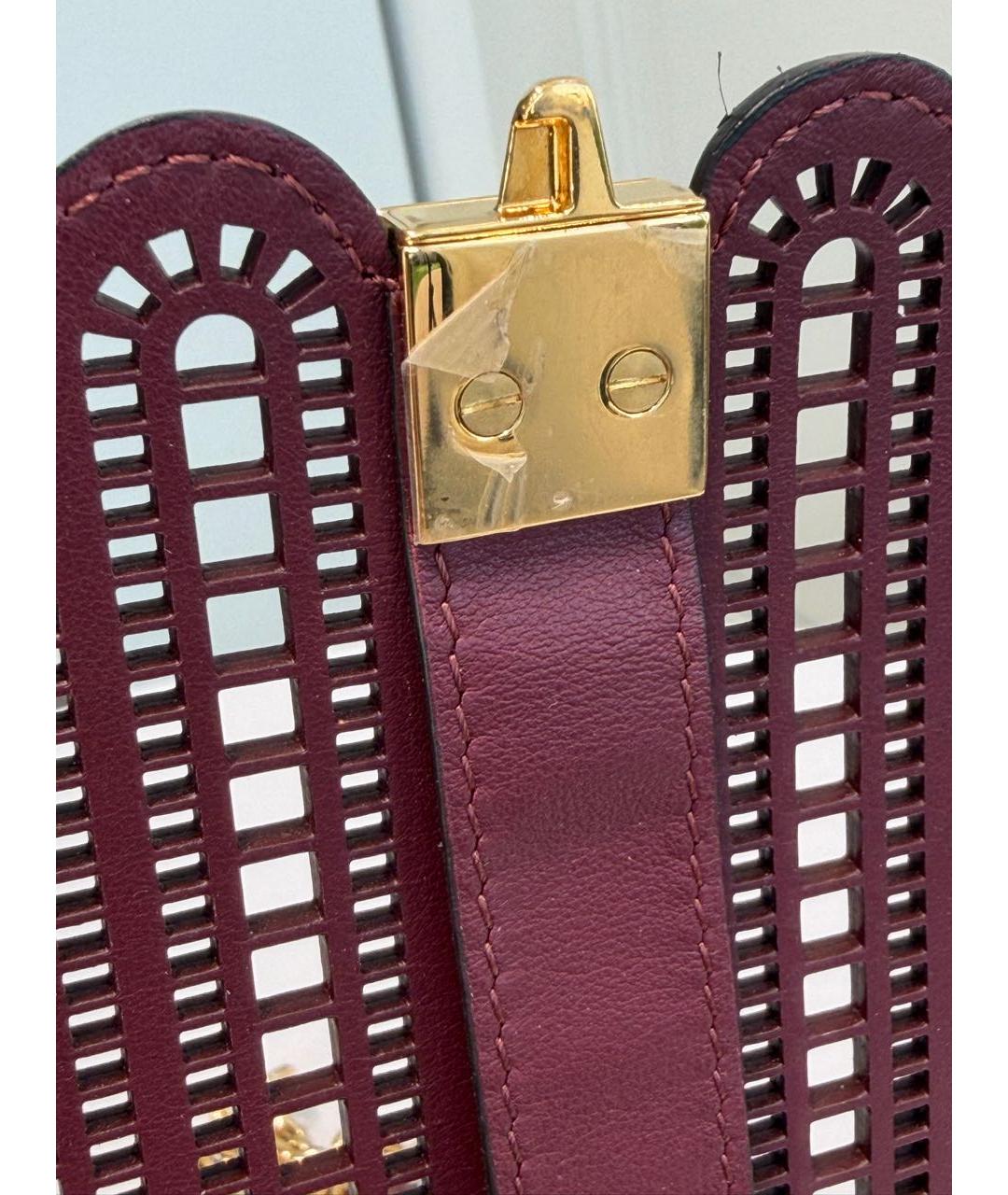 FENDI Бордовая кожаная сумка через плечо, фото 6