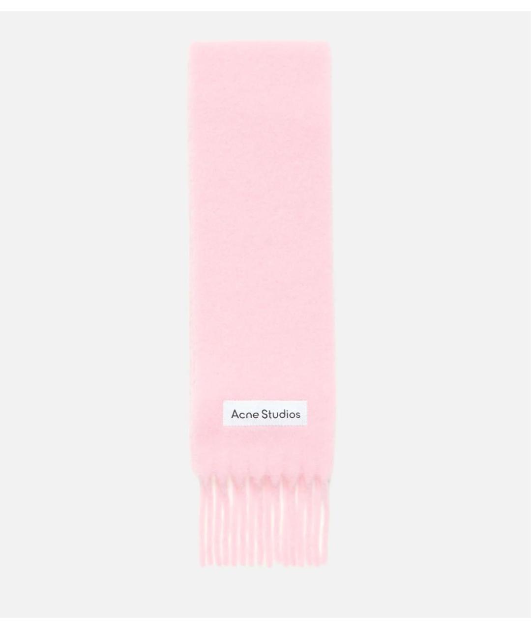 ACNE STUDIOS Розовый шерстяной шарф, фото 5
