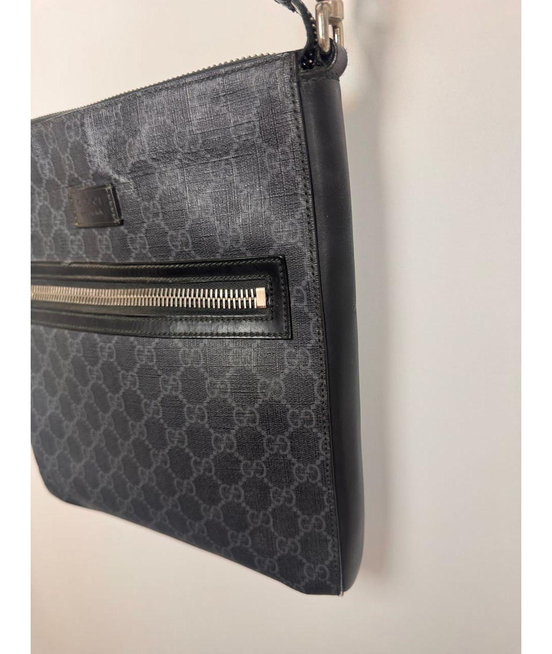 GUCCI Черная сумка на плечо из канвы, фото 6