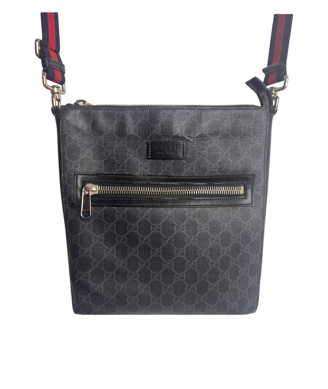 GUCCI Черная сумка на плечо из канвы, фото 1