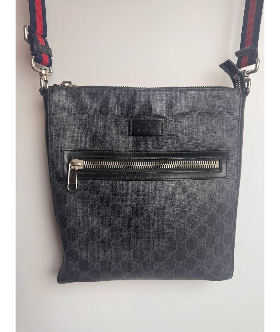 GUCCI Черная сумка на плечо из канвы, фото 9