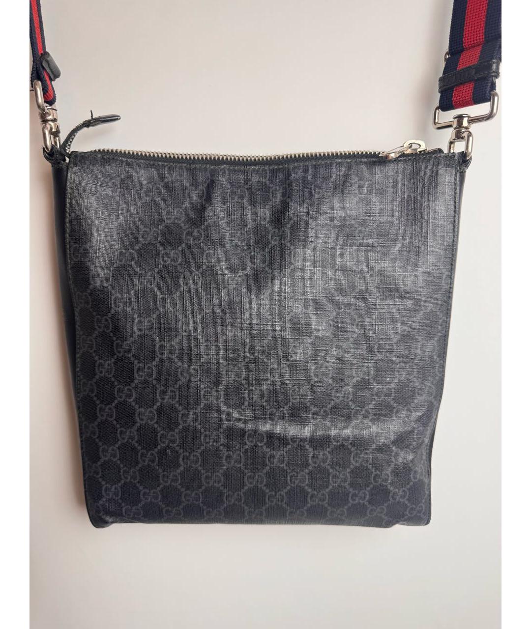 GUCCI Черная сумка на плечо из канвы, фото 3