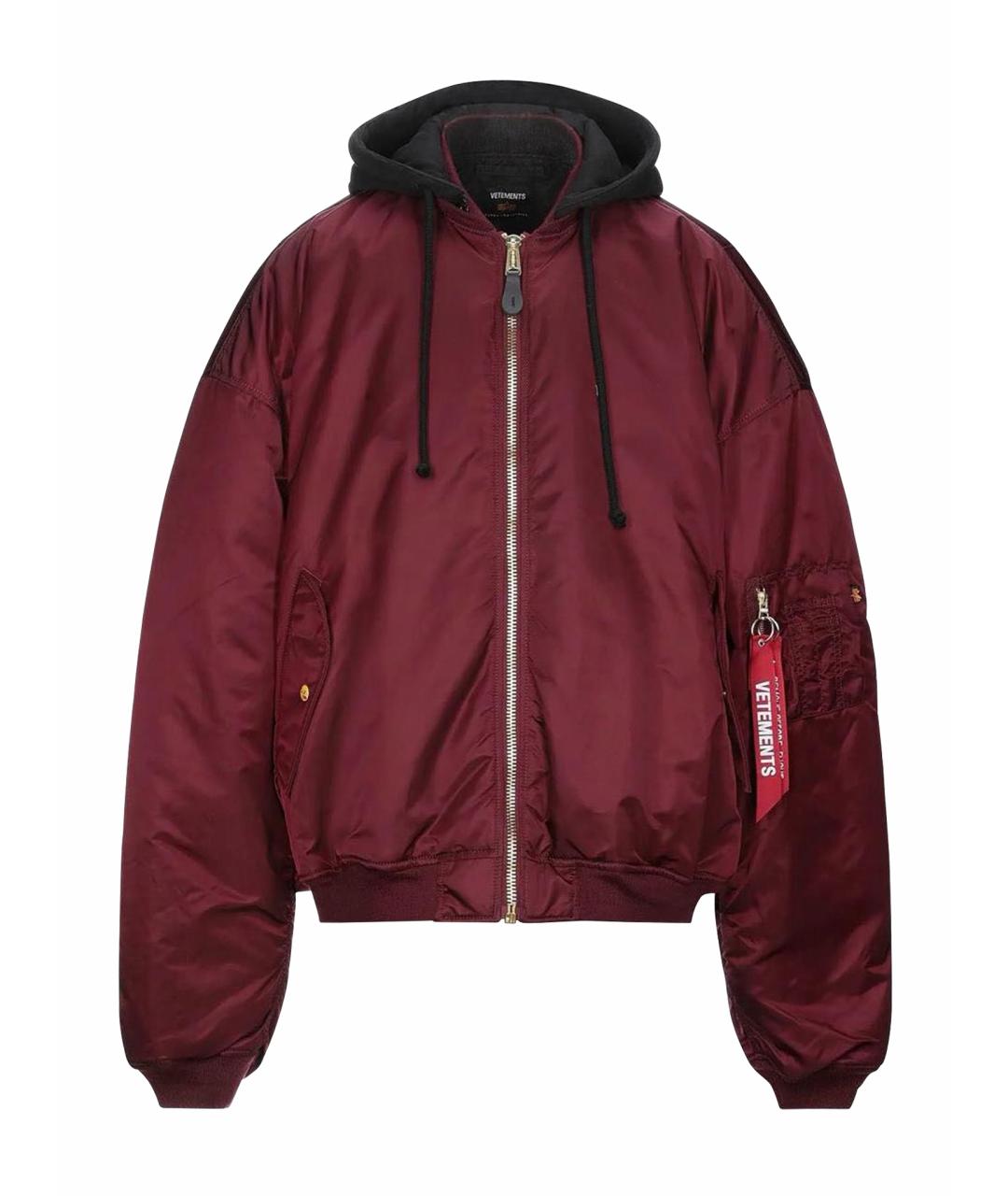 VETEMENTS Бордовая синтетическая куртка, фото 1