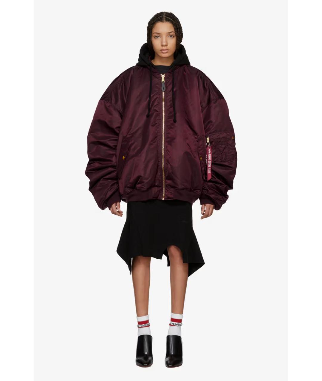 VETEMENTS Бордовая синтетическая куртка, фото 2