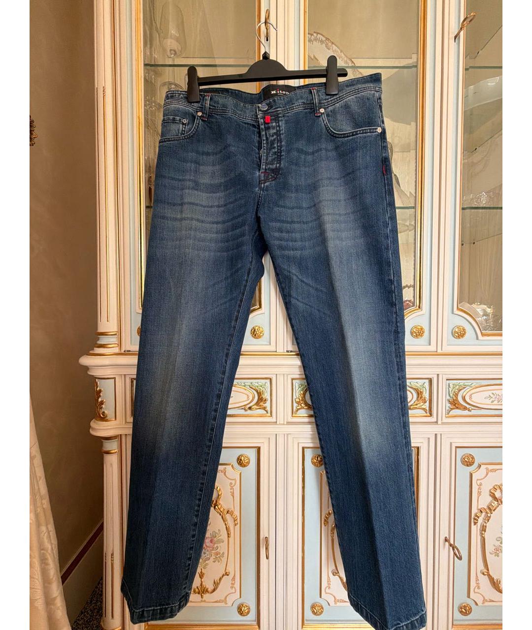 KITON Синие хлопковые джинсы, фото 4