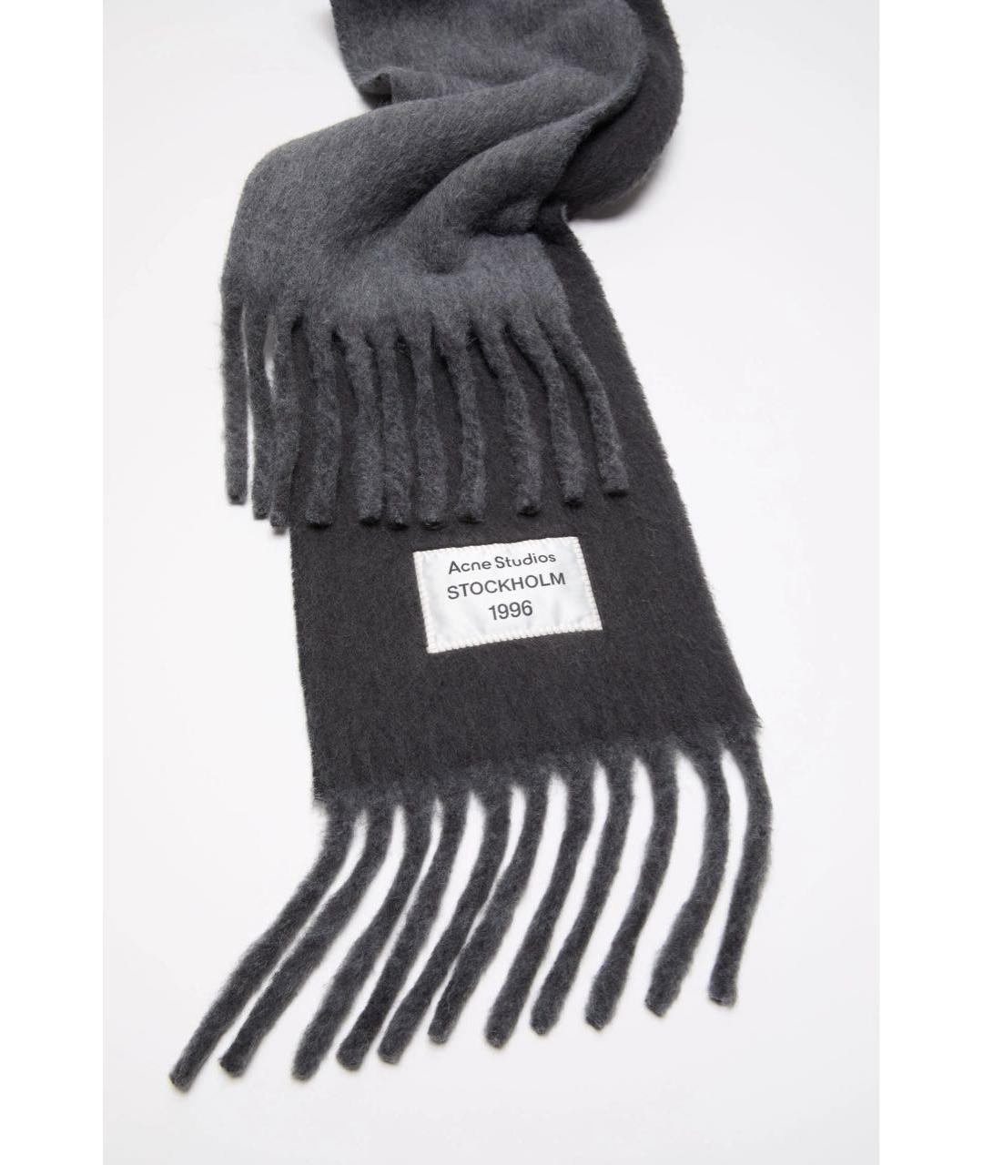 ACNE STUDIOS Серый шарф, фото 3