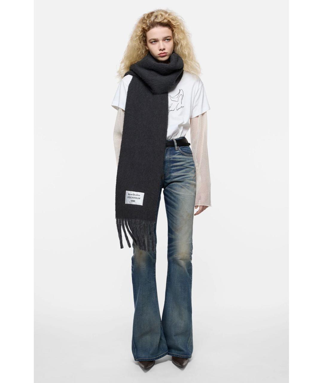 ACNE STUDIOS Серый шарф, фото 2