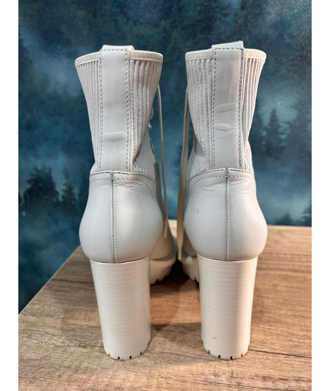 GIANVITO ROSSI Белые кожаные ботильоны, фото 4