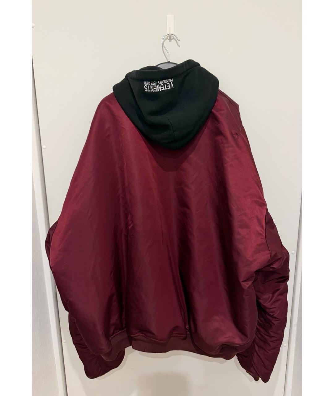 VETEMENTS Бордовая синтетическая куртка, фото 6