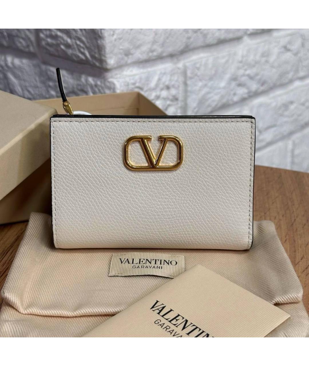 VALENTINO Белый кожаный кошелек, фото 6