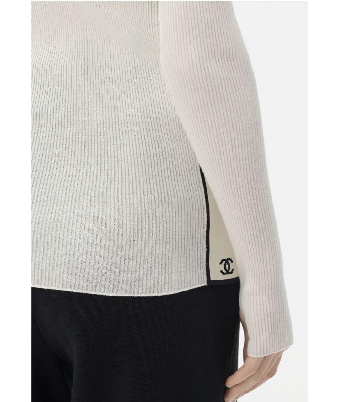 CHANEL Белая шерстяная водолазка, фото 2