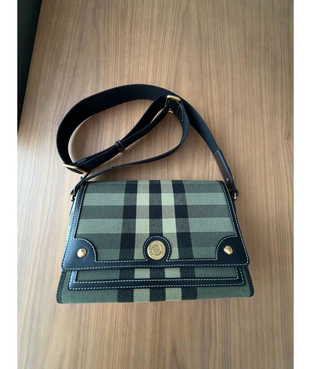 BURBERRY Зеленая тканевая сумка через плечо, фото 3