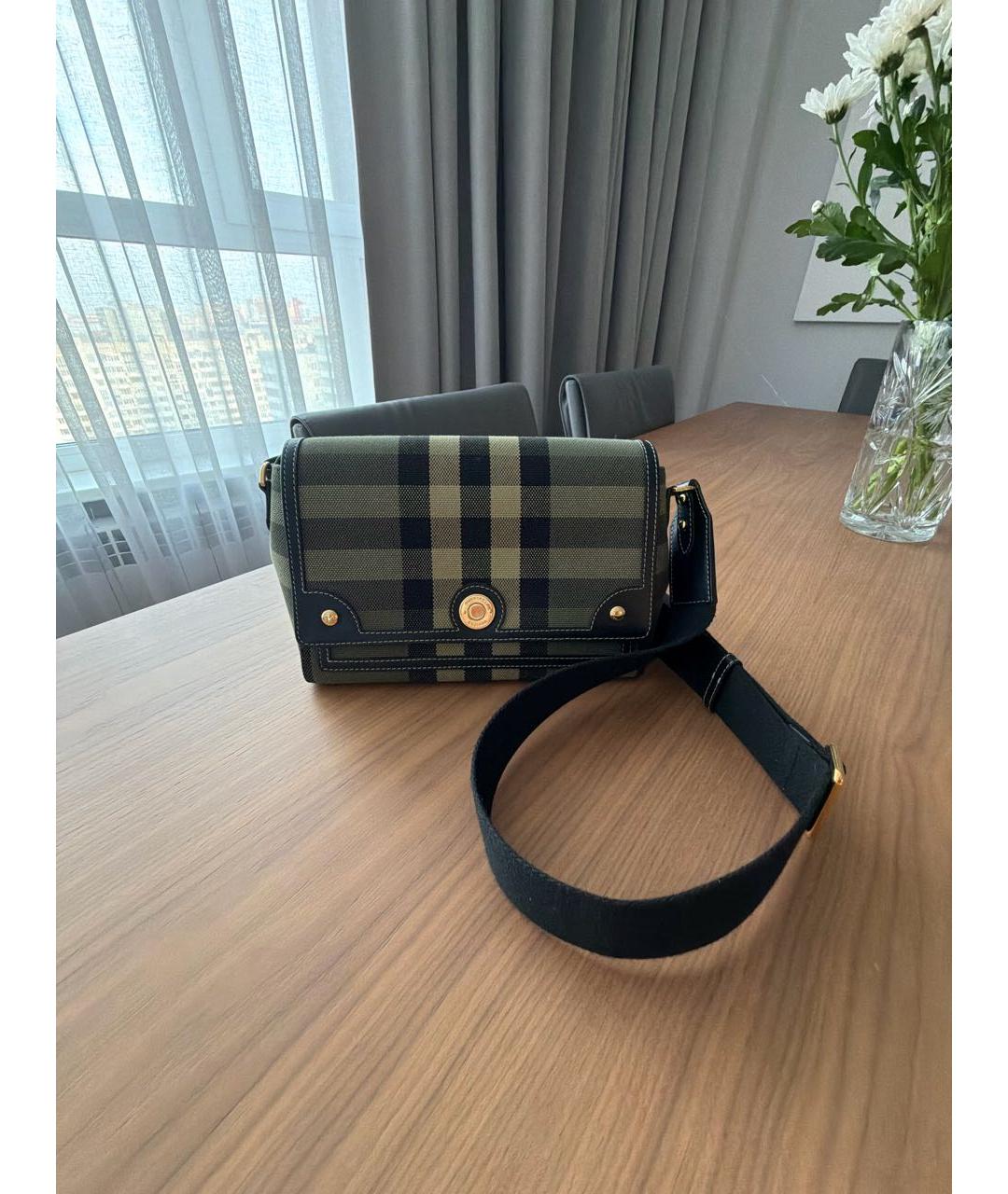 BURBERRY Зеленая тканевая сумка через плечо, фото 4
