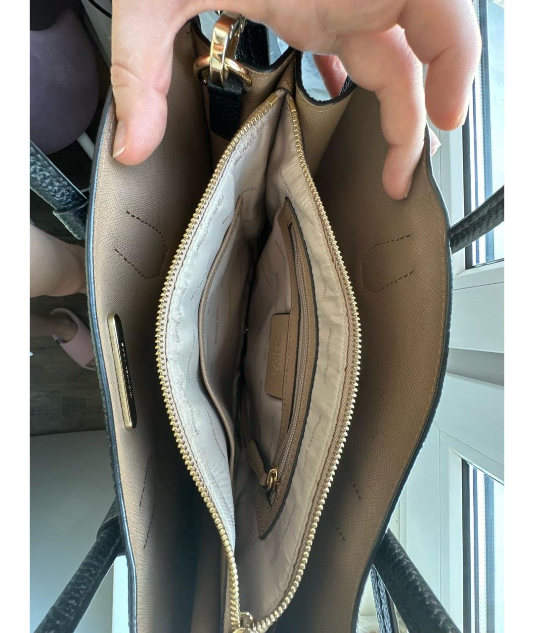 MICHAEL KORS Черная кожаная сумка через плечо, фото 6