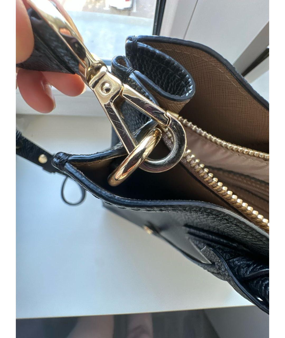 MICHAEL KORS Черная кожаная сумка через плечо, фото 7
