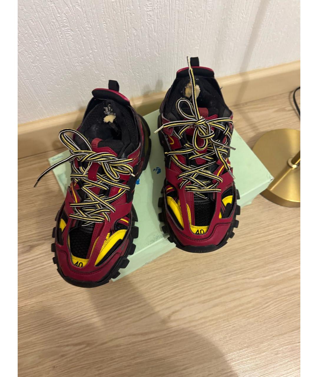 BALENCIAGA Бордовые высокие кроссовки / кеды, фото 2