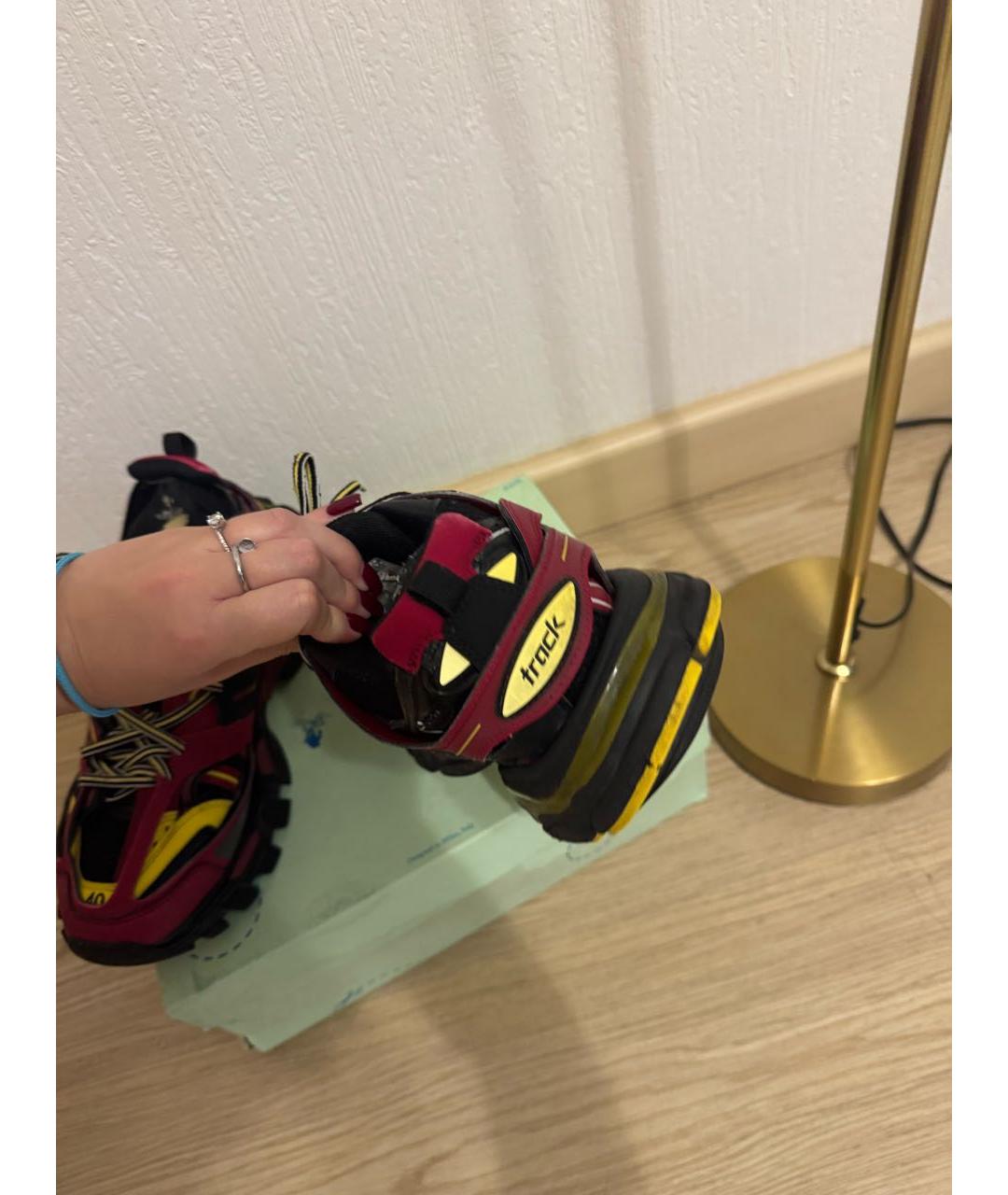 BALENCIAGA Бордовые высокие кроссовки / кеды, фото 3