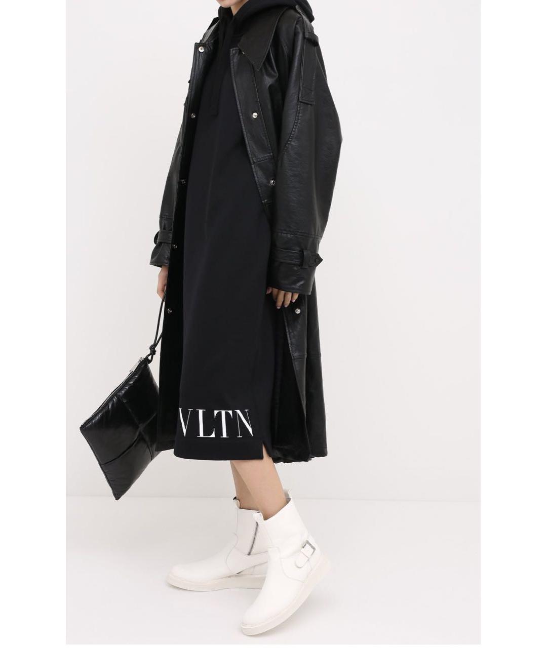 RED VALENTINO Черное хлопковое повседневное платье, фото 6