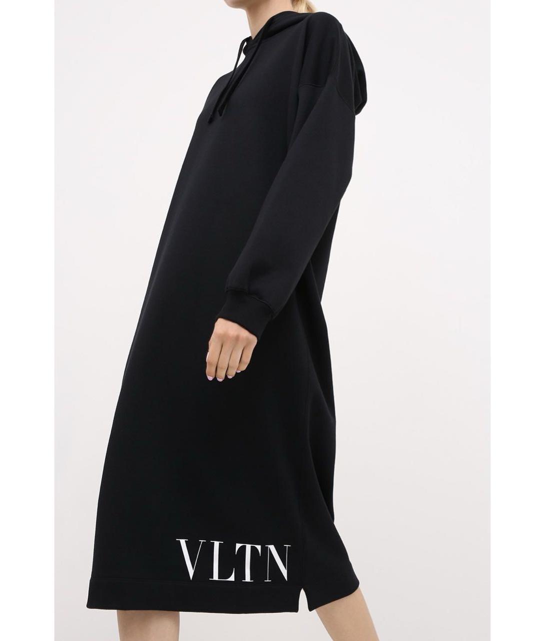 RED VALENTINO Черное хлопковое повседневное платье, фото 5