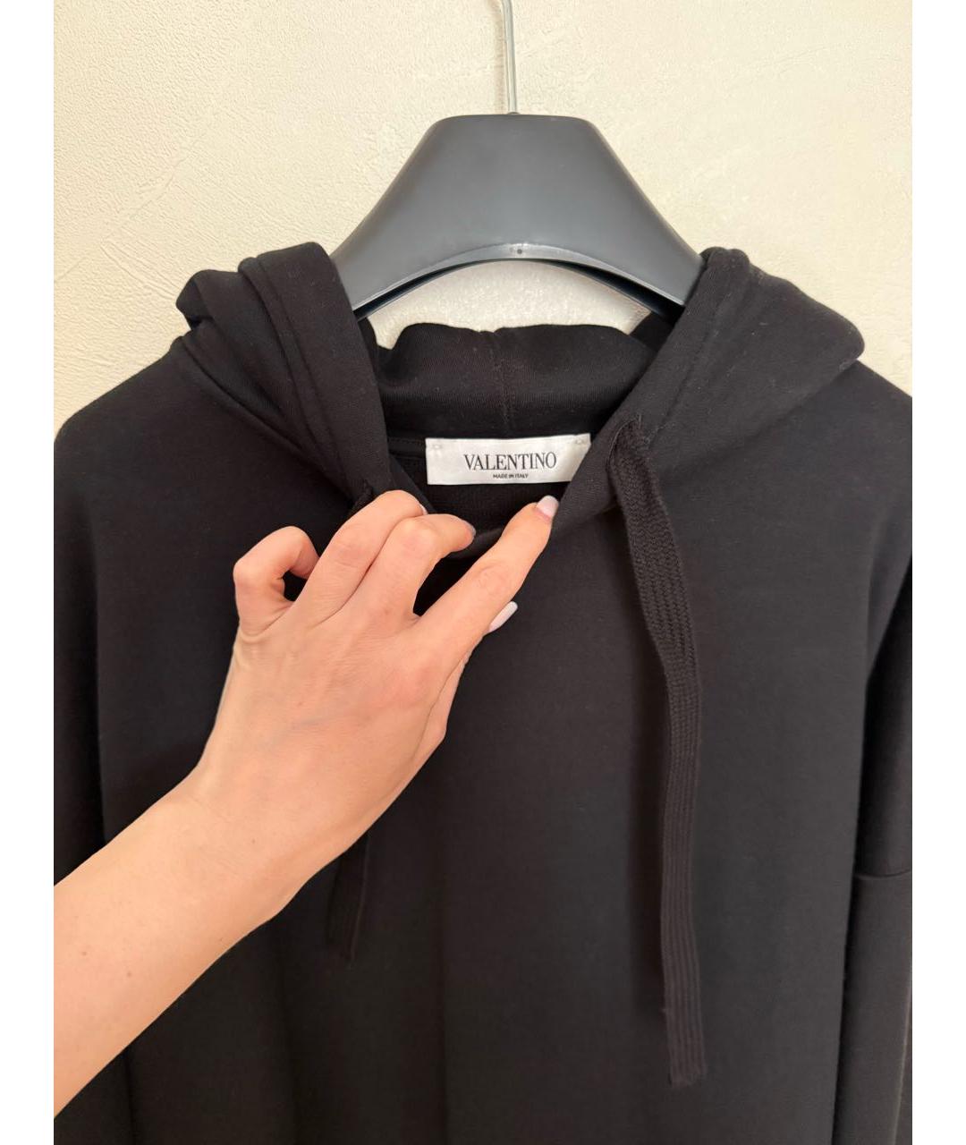 RED VALENTINO Черное хлопковое повседневное платье, фото 3