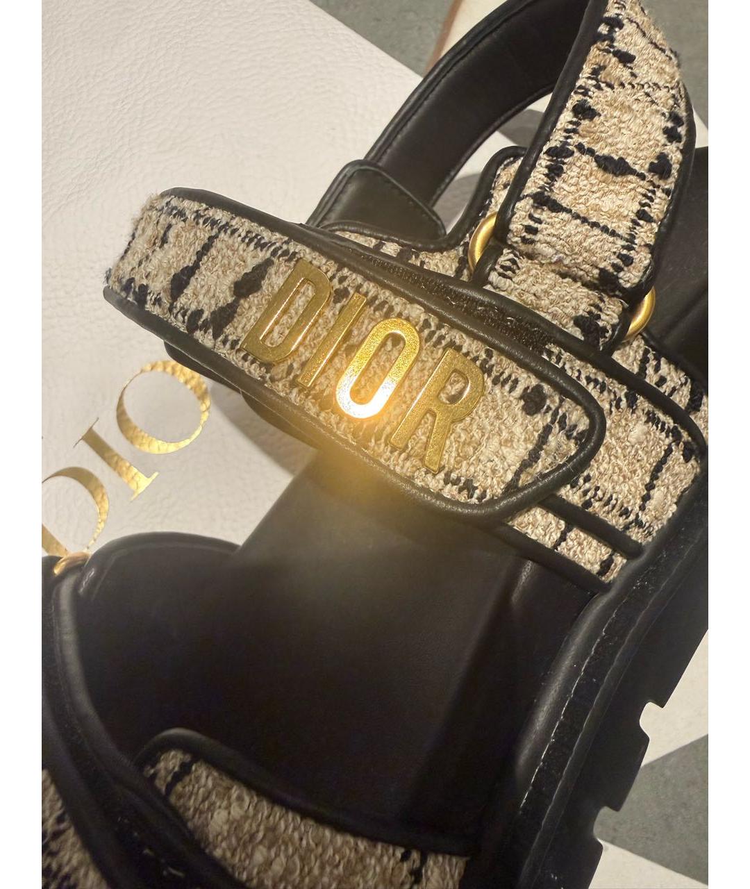 CHRISTIAN DIOR Черные кожаные сандалии, фото 6